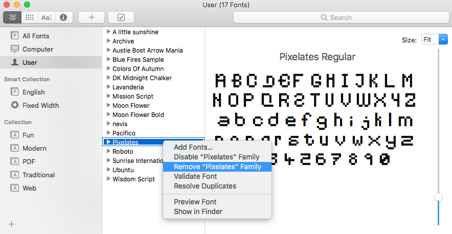 typetool remove font glyphs based on unicode